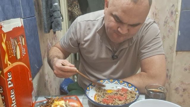МУКБАНГ/ОБЗОР/ГРЕЧКА С ФАРШЕМ/МЯСО ПО-ФРАНЦУЗСКИ