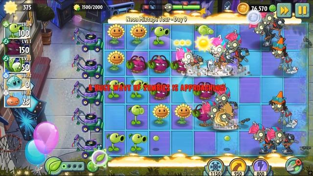 Pvz 2 как я прошел Neon Mixtape Tour Day 9!
