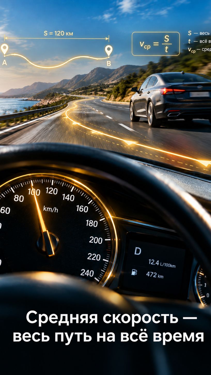 🚗 Почему спидометр показывает 60, а навигатор говорит «средняя скорость 90»?