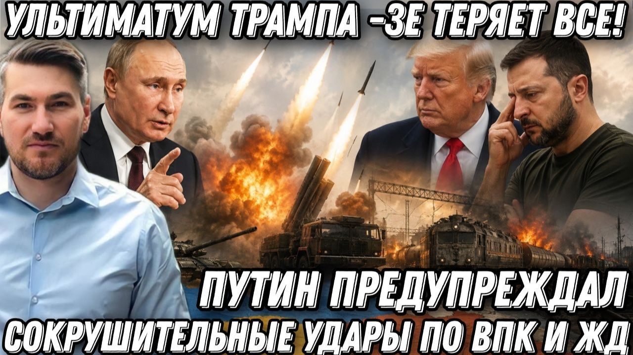 Путин предупреждал! Ультиматум Трампа -Зе теряет все. Сокрушительные удары по ВПК и локомотивам
