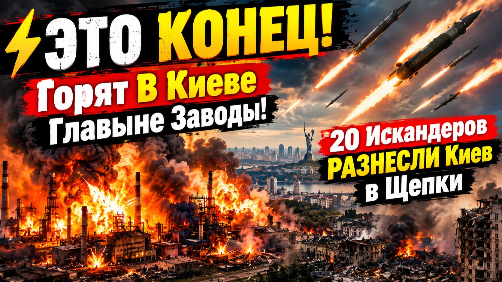 ЭТО КОНЕЦ! Горят В Киеве Главные Заводы! 20 Искандеров РАЗНЕСЛИ Киев в Щепки
