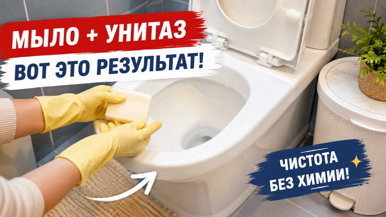 Мало кто знает этот способ очистки унитаза обычным мылом!