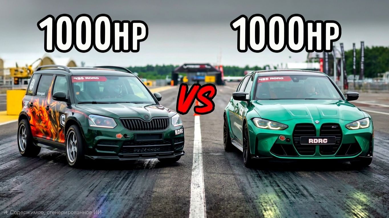 САМАЯ БЫСТРАЯ ШКОДА В МИРЕ! SKODA YETI 2.5T 1000л.с. Vs BMW M3 G80 1000л.с. ГОНКА