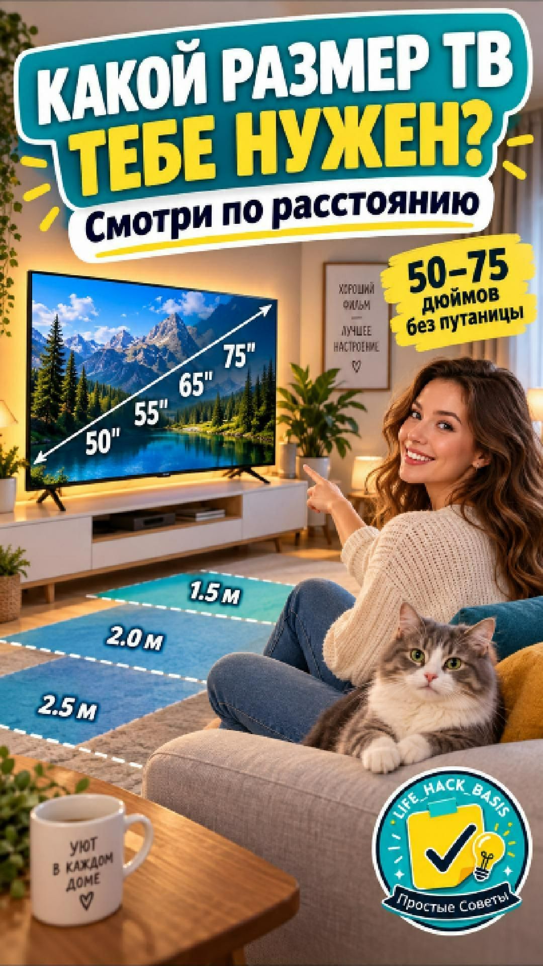 Как правильно выбрать диагональ у телевизора? Сохрани
