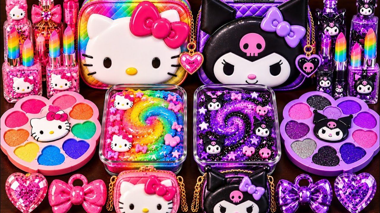 СЛАЙМ АСМР 💜HELLO KITTY И KUROMI 💜 МИКС СЛАЙМОВ 💜 КИТТИ И КУРОМИ