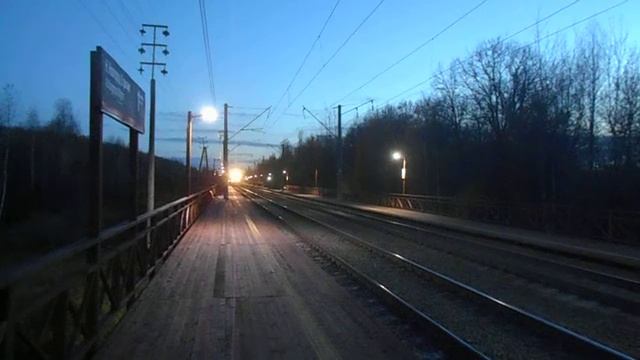 Отправление электропоезда ЭД9Э-0009 со станции 