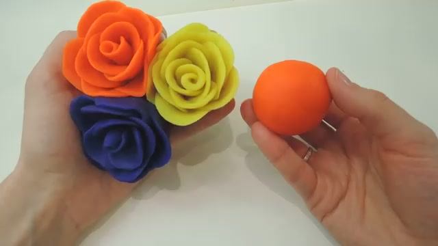 ОЧумелые ручки! Лепим из пластилина розочки цветы. Поделки для детей, Сделай своими руками.