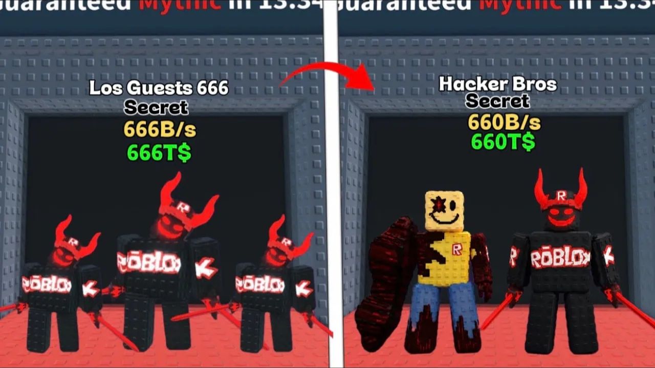 Новые Los Guests 666 и Hacker Bros — глитч-обновление и новые Brainrots