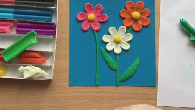 Очумелые ручки! Лепка цветов из пластилина. Сделай сам! Пластилин, поделки!
