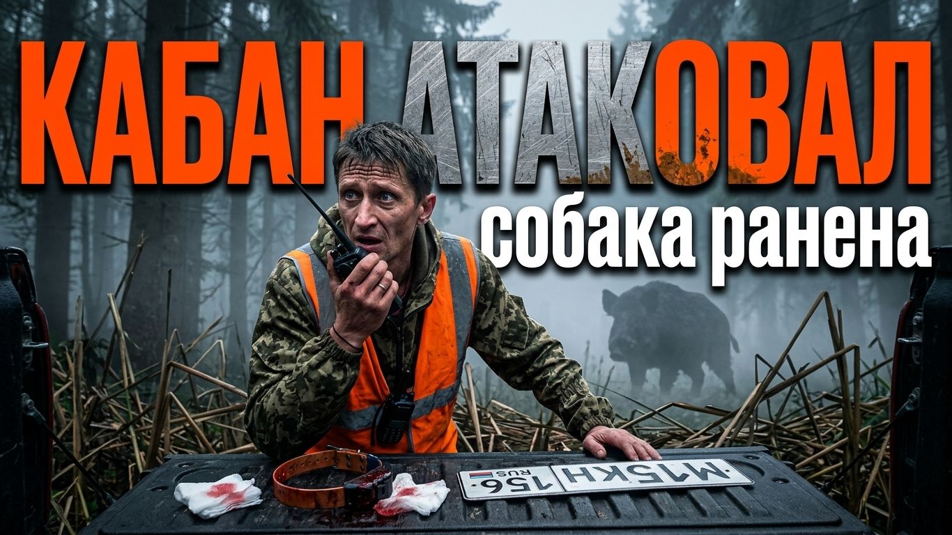 Охота на кабана: загон пошёл не по плану, собака ранена