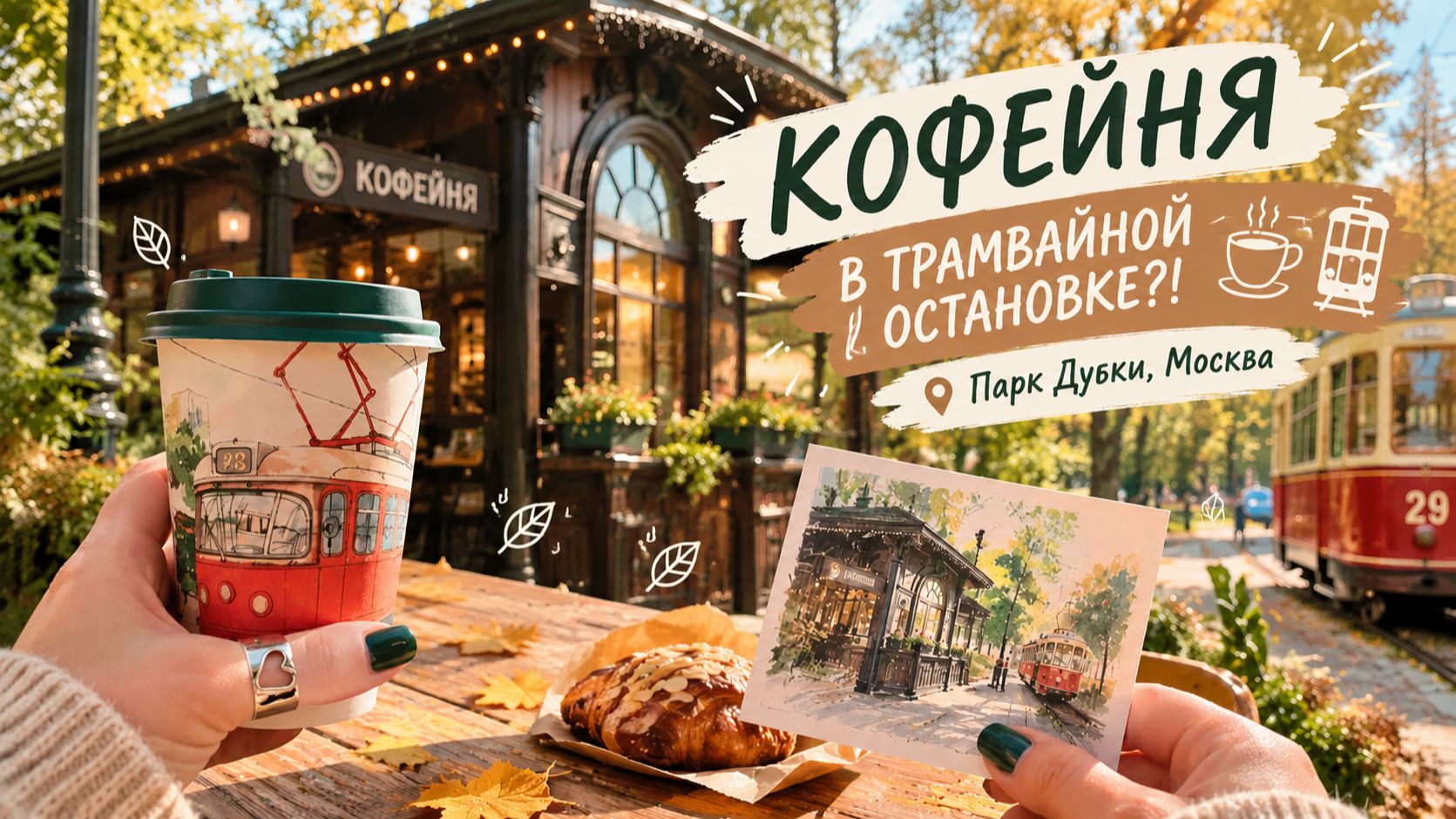 Прогулка по парку Дубки 🍂 и кофе в самой старой трамвайной остановке Москвы