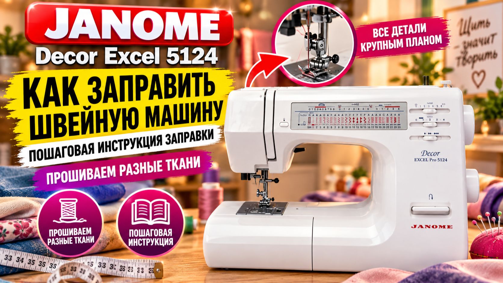Janome 5124 швейная машинка для дома от магазина Швейный Помощник