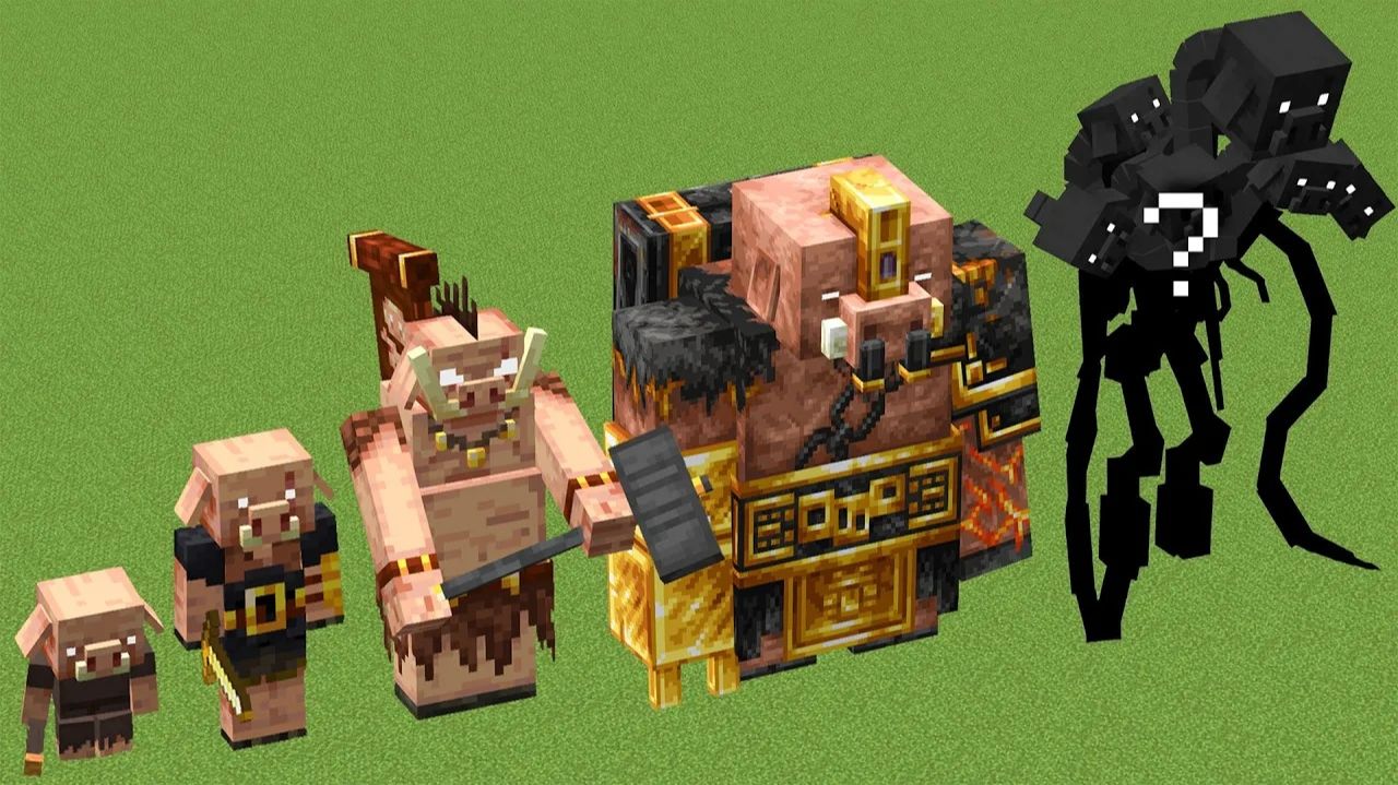 Пиглины во всех фазах в Minecraft!