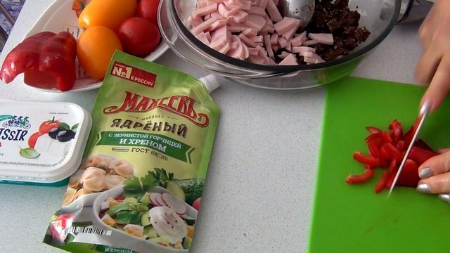 Рецепты салата с ветчиной