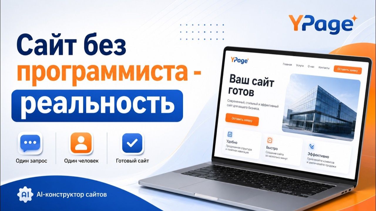 Создать сайт без программиста и дизайнера - достаточно одного запроса