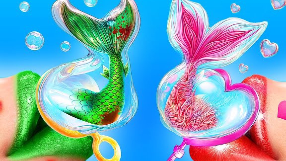 Как стать РУСАЛКОЙ? Девушка Рубин Vs Изумруд! 🧜♀️✨