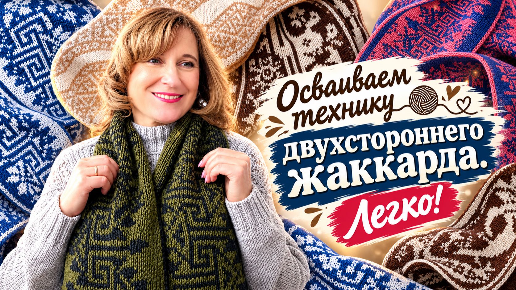 Двухсторонний жаккард \ Подробный МК