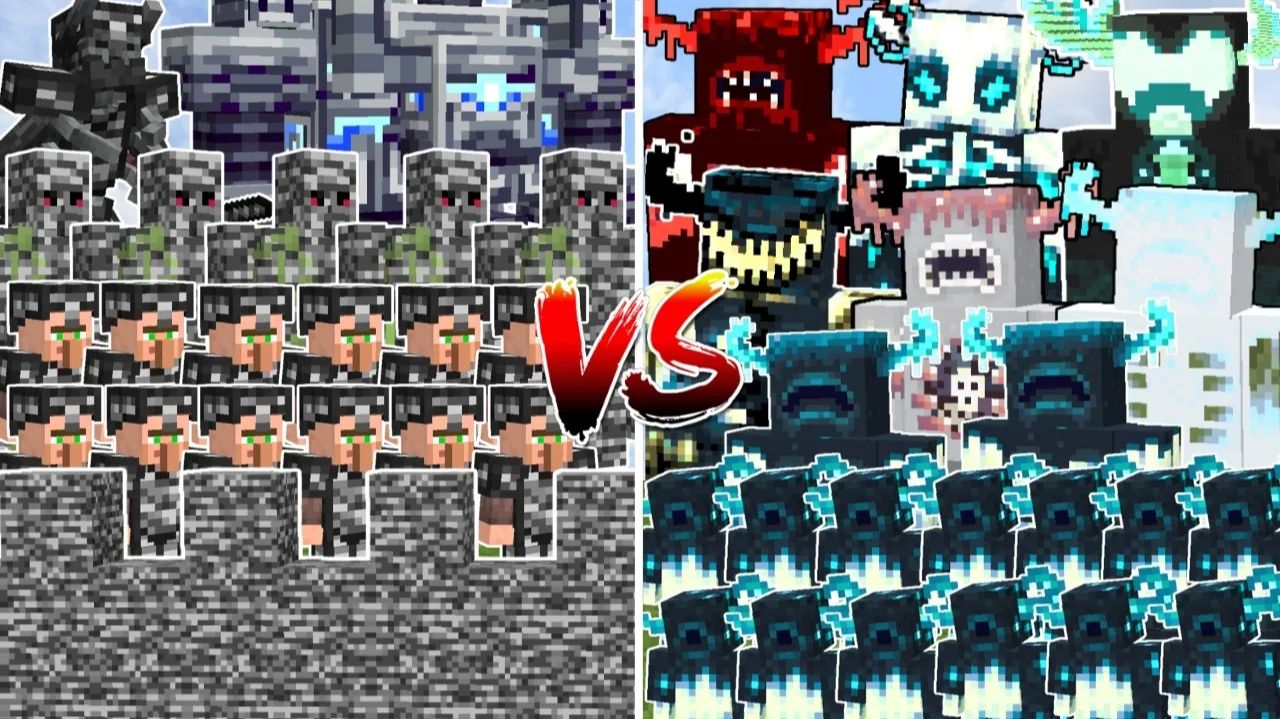 Армия Варденов VS бедроковый замок | Битва мобов Minecraft