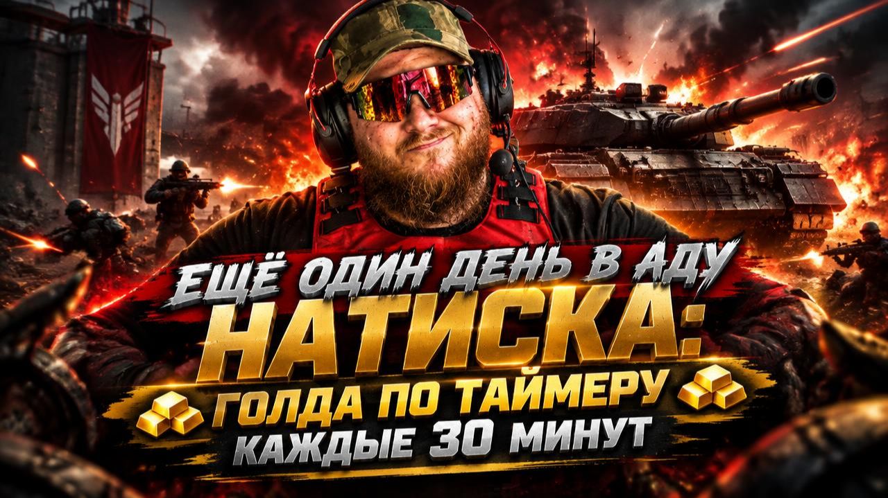 МИР ТАНКОВ. Голда по таймеру\Ещё один день в аду Натиска: пробиваю, танкую, не сдаюсь! 😈🦾