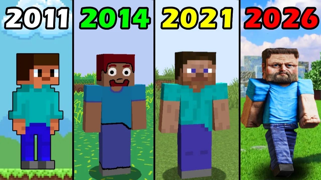 Minecraft в разные годы — от 2011 до 2026!