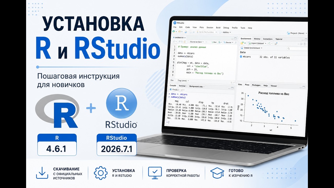 Установка языка R и RStudio (актуальная версия на июль 2026)