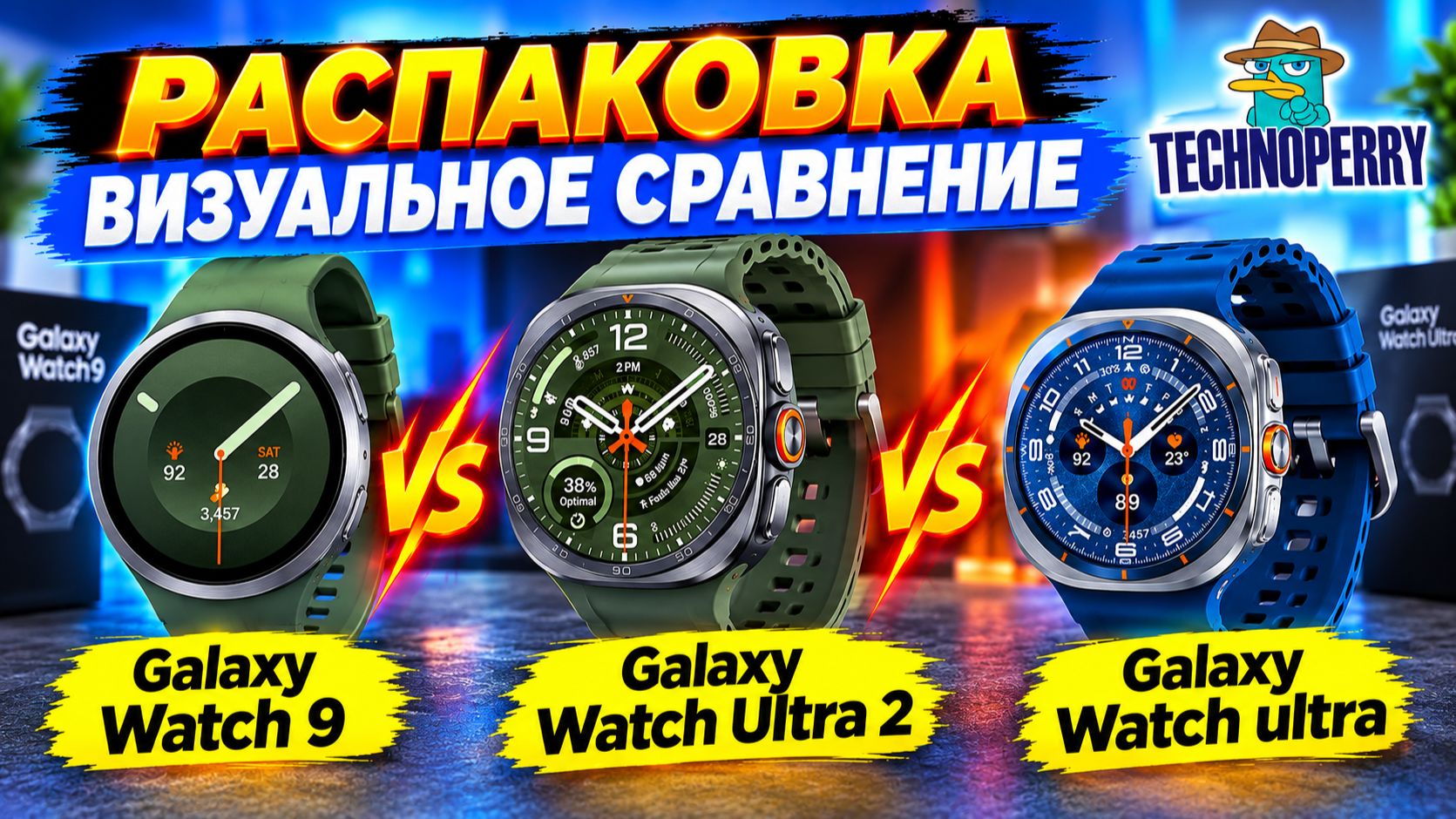 Распаковка Galaxy Watch 9 Визуальное сравнение C Watch Ultra 2, Watch Ultra и несколько советов