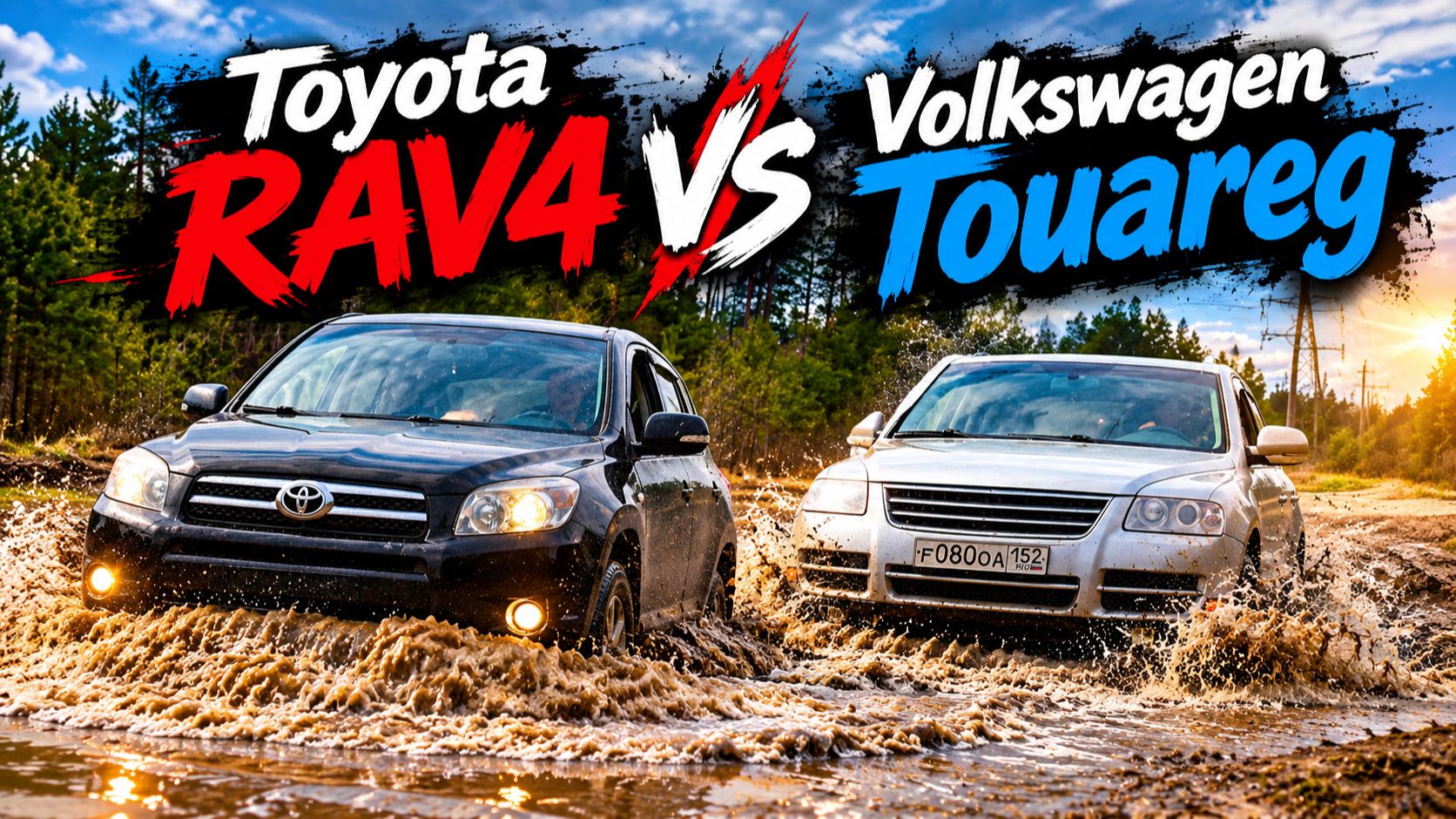 Toyota RAV4 против Volkswagen Touareg на бездорожье! Отзывы владельцев