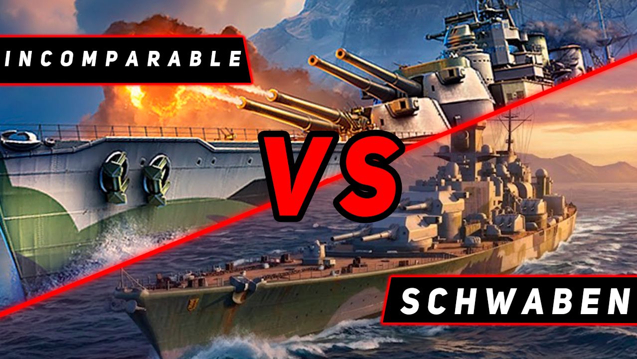 BATTLESHIP SCHWABEN VS INCOMPARABLE! MIR KORABLEY