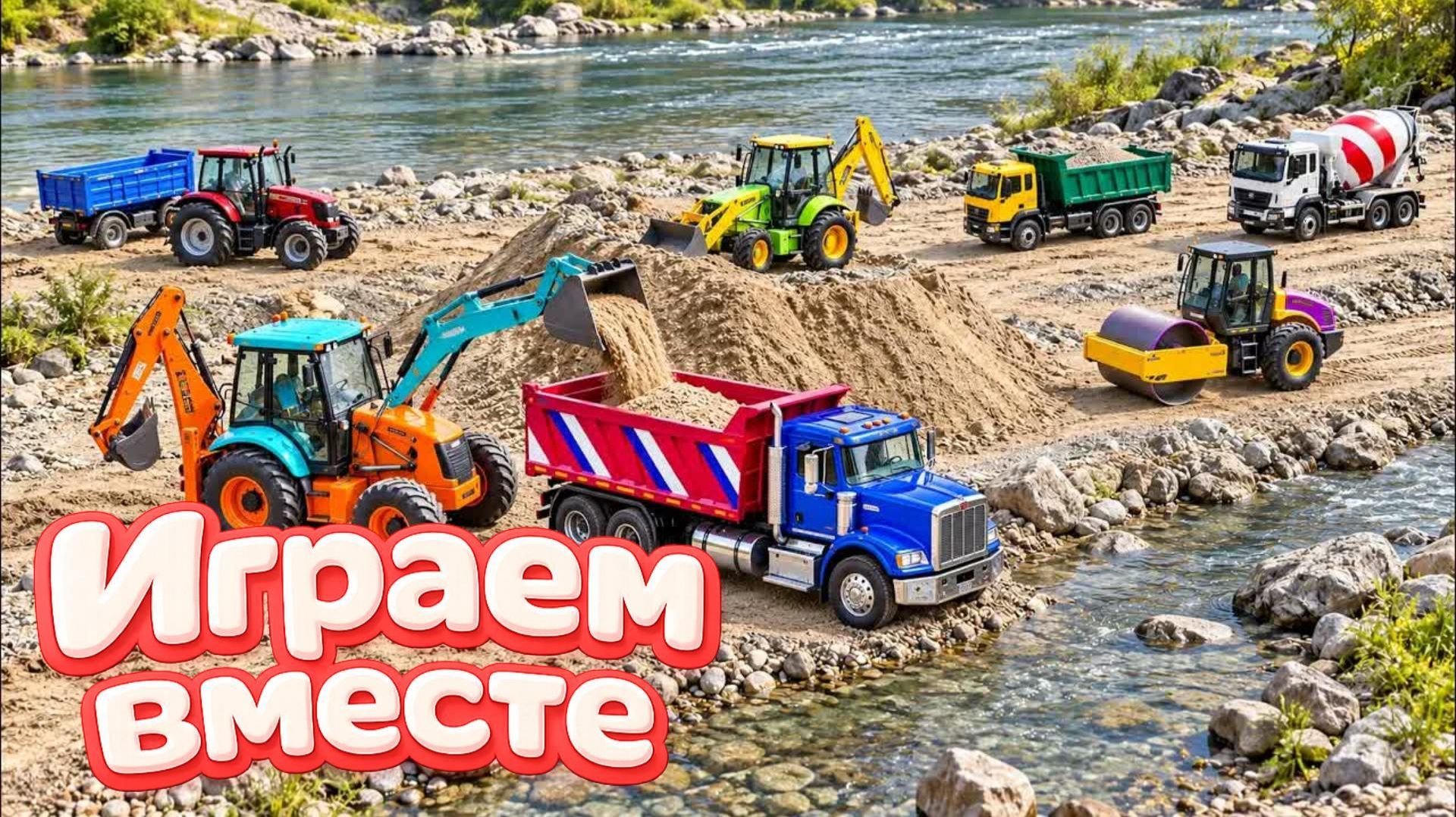 Кто быстрее: джип против грузовика на трассе с препятствиями! 🚒 | Видео для детей