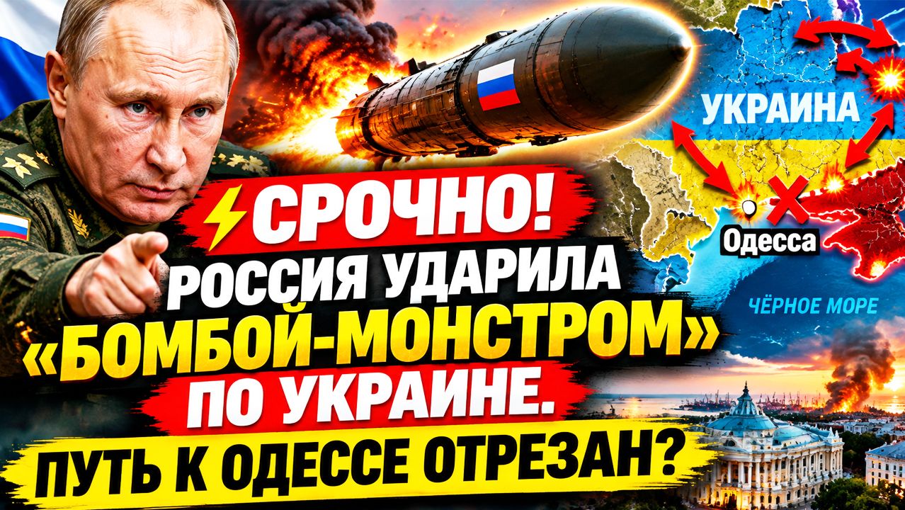⚡НАЧАЛОСЬ! Россия ударила «БОМБОЙ-МОНСТРОМ» по Украине! Путь к Одессе отрезан?
