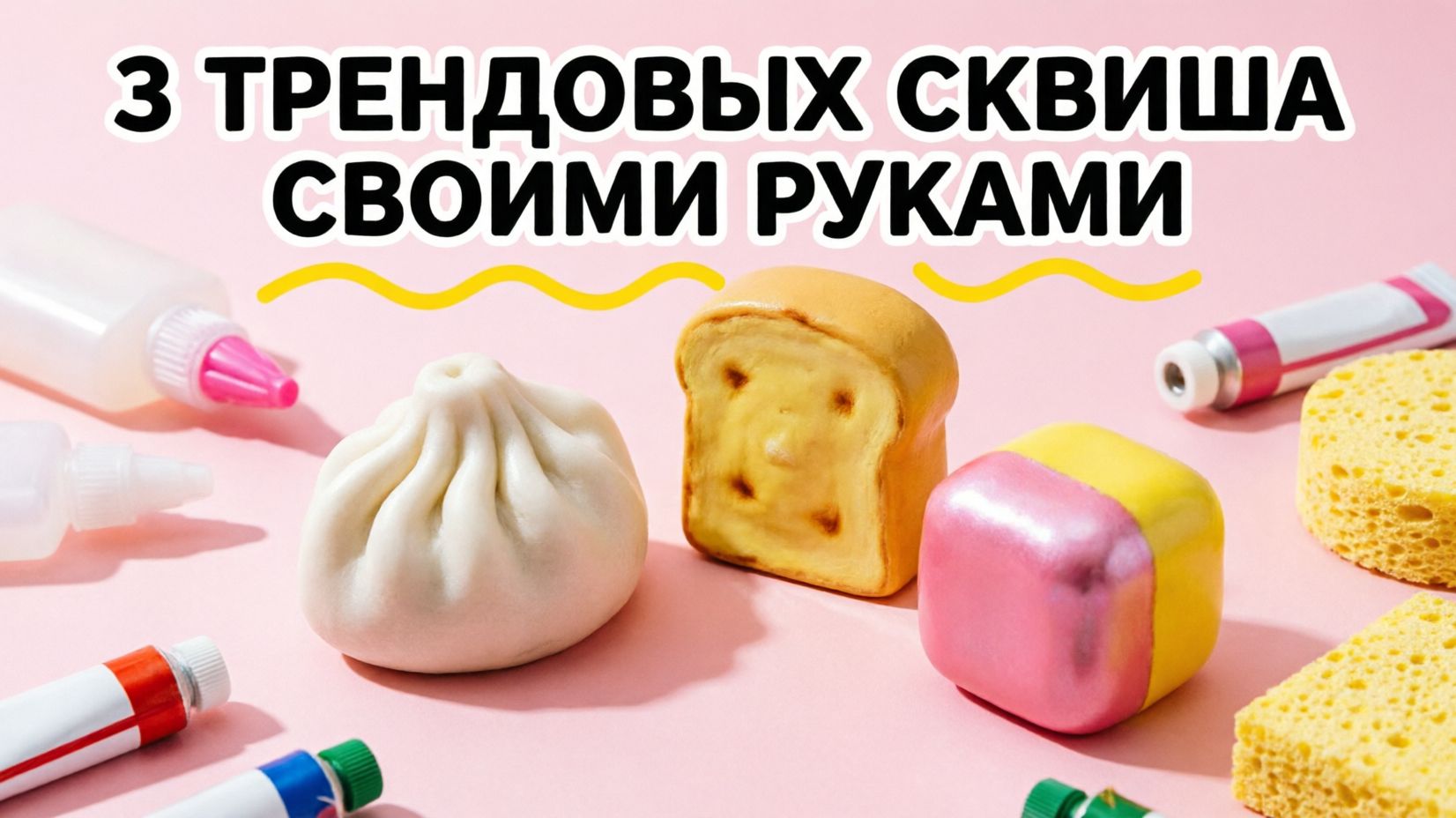 3 трендовых сквиша своими руками - дамплинг, баттер и кубик
