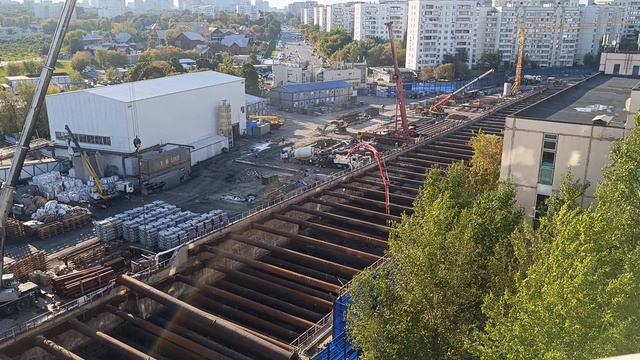 Идёт возведение основных конструкций на будущей станции Кленовый Бульвар Бирюлёвской линии