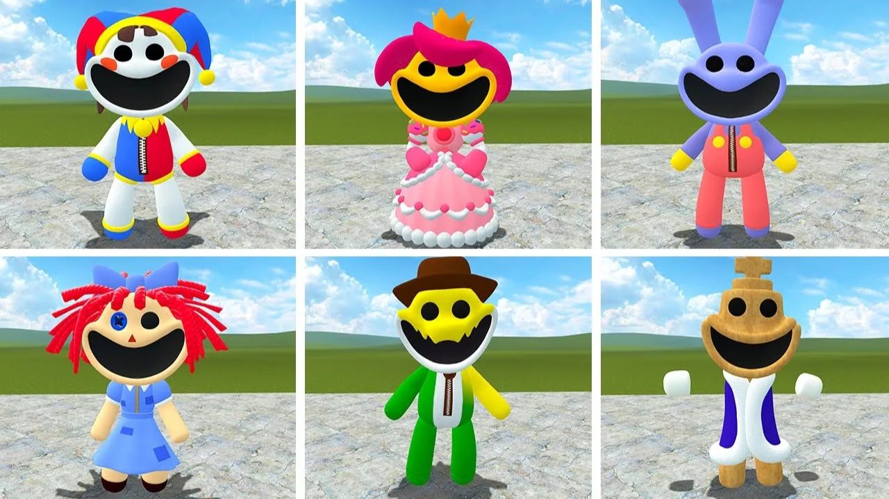 Все Amazing Digital Circus, Smiling Critters и Poppy Playtime 3 в Garry's Mod!