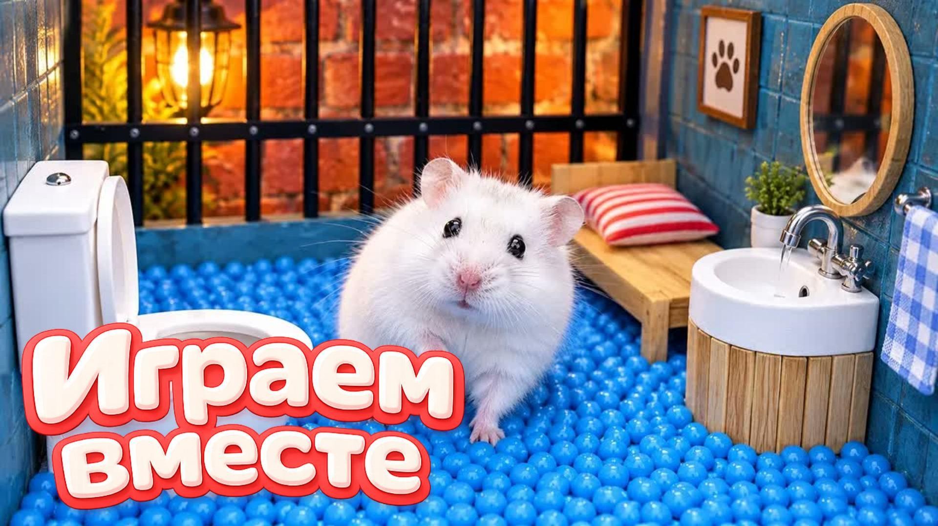 Хомячок проходит лабиринт с ловушками! Побег из секретной тюрьмы | Игрушки для детей