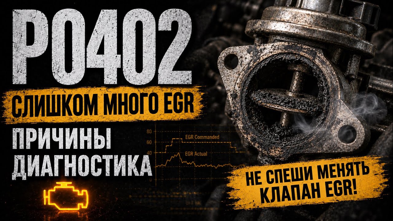Ошибка P0402: слишком большой поток EGR - причины, диагностика и решение проблемы #авто #авторемонт