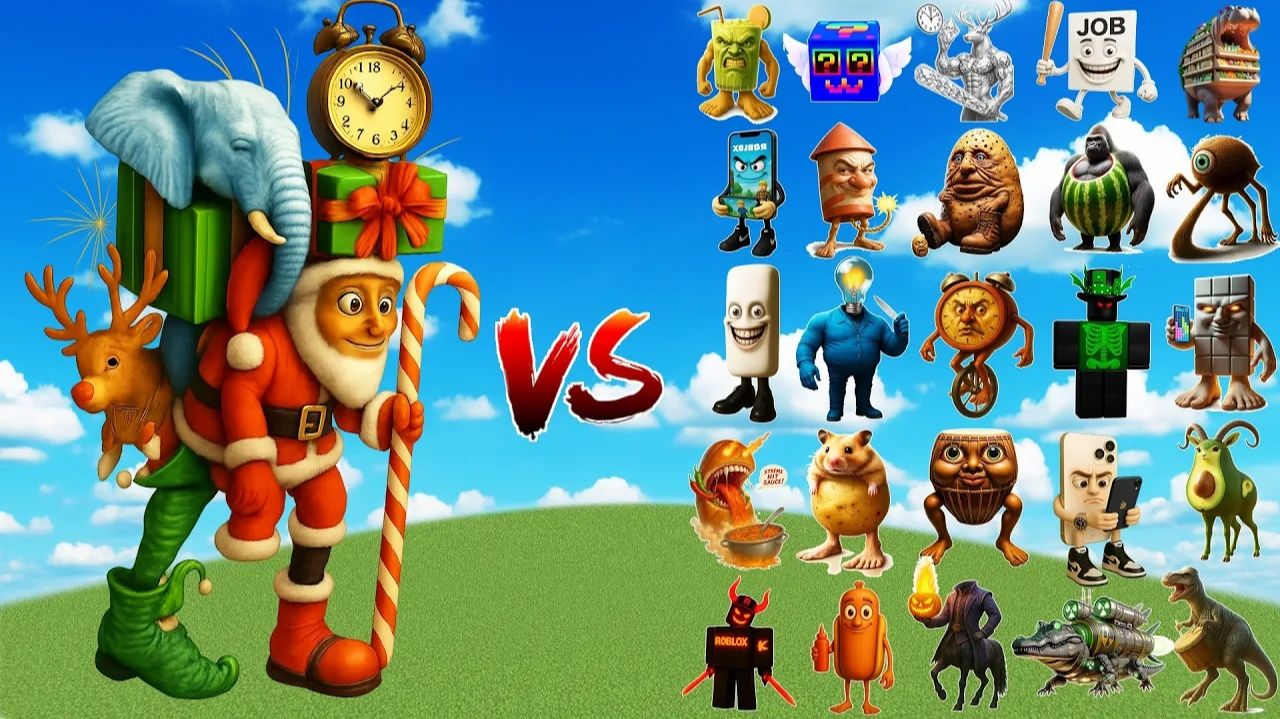 Новогодний Санта VS секретные боссы Brainrot в Minecraft!