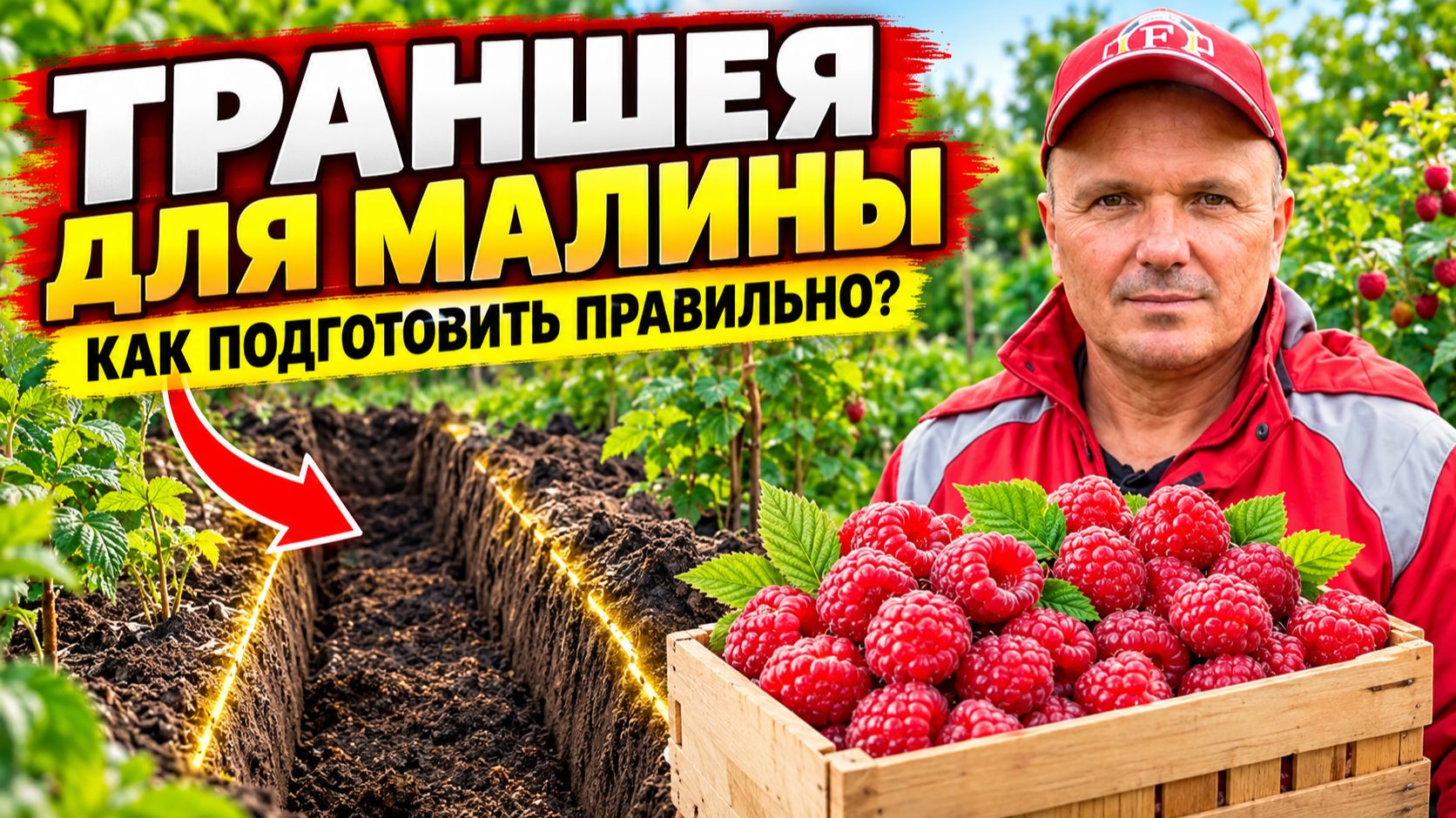 Малина хорошо приживётся. Правильная траншея для хорошего старта!