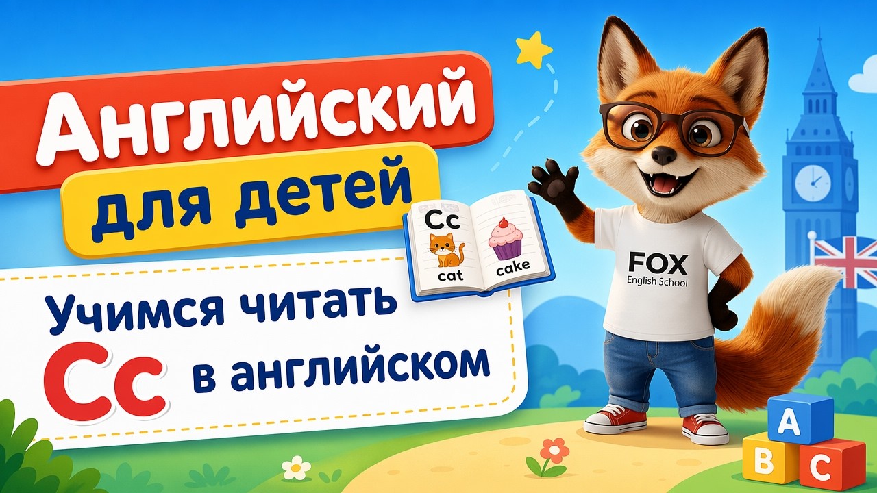 Буква C в английском: твёрдая и мягкая | Правило чтения для детей с лисёнком