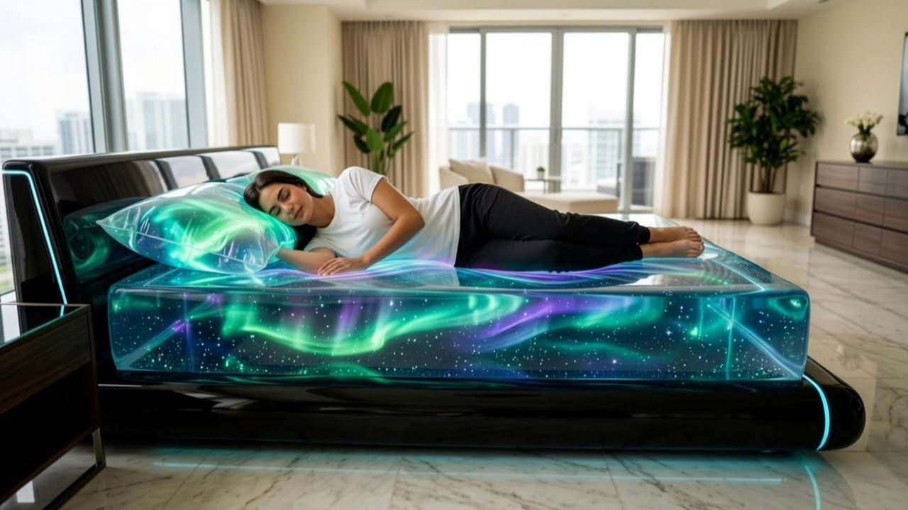 🍿 Хотели бы вы поспать на этой «галактической» кровати мечты? 🌌🛏️ | Гипнотический AI ASMR #AIASMR