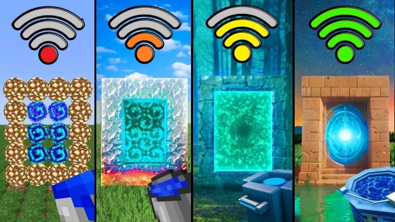 Порталы Эфира с разным Wi‑Fi в Minecraft — эксперимент!