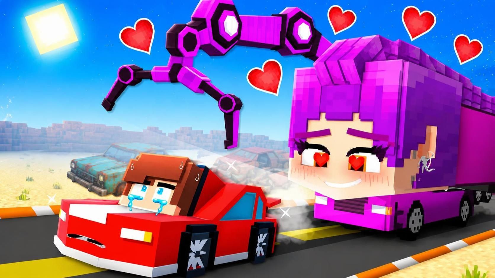 🚗💘 МАШИНА JJ Vs ГРУЗОВИК РУМИ: Любовное проклятие | Майнкрафт Анимация. Кейпоп-охотницы на демонов
