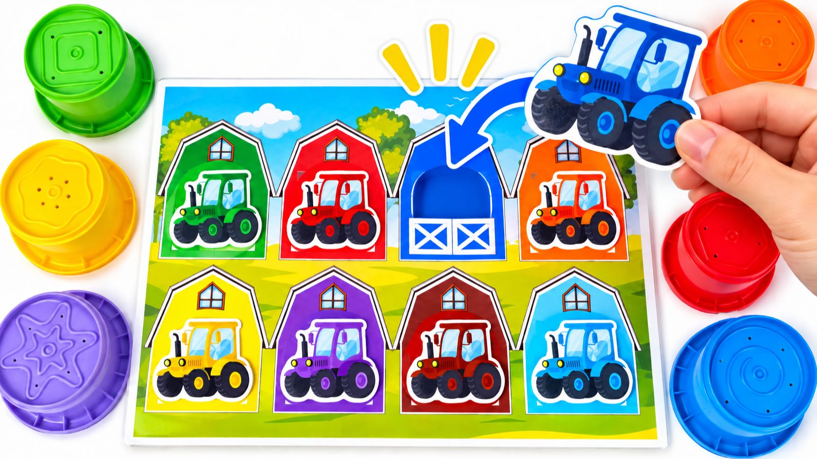 Где гараж Синего трактора? 🚜 Играем и учим цвета