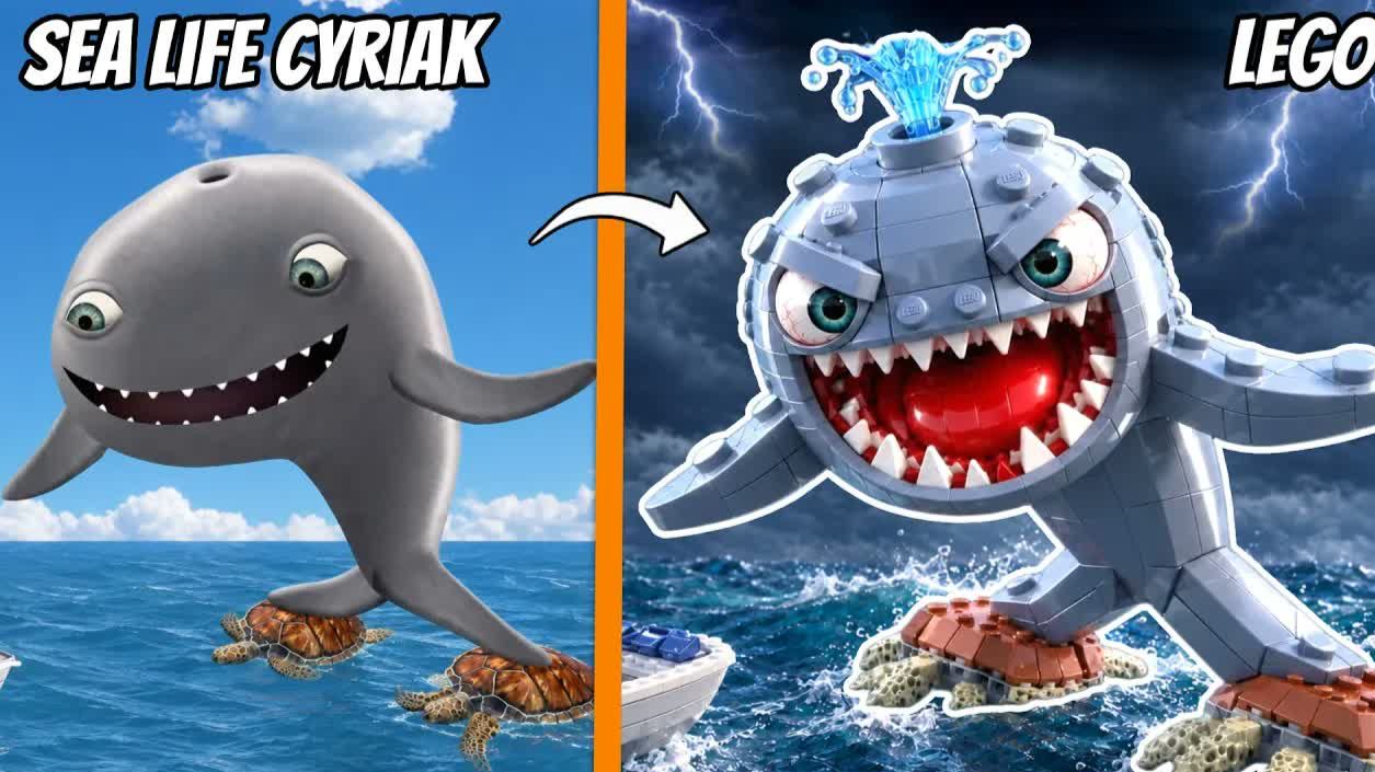 Я собрал морского кита из Кириака в Лего 🐋 Космические кирпичики