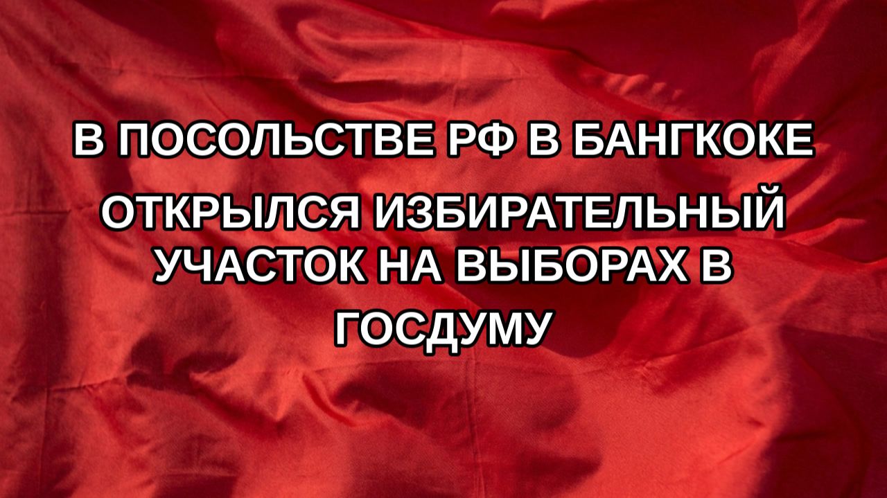 В посольстве РФ в Бангкоке открылся избирательный участок на выборах в Госдуму
