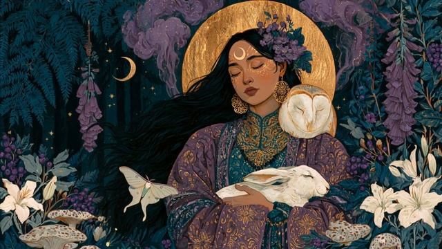 ⁣Два Белых Стража спят в Ее объятиях 🦉 Трайбл-Даунтемпо для заземления, медитации и глубокого сна