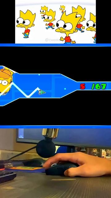 Can I Beat The IMPOSSIBLE Homer Simpson Trap Challenge? 🤔  #geometrydash #gd #shorts