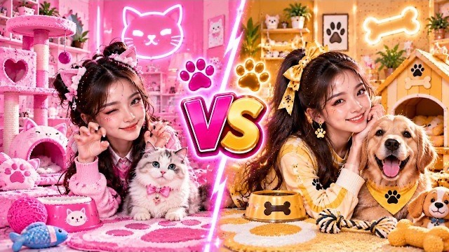 KUCING 🐱 VS ANJING 🐶! BATTLE MAKEOVER KAMAR HEWAN! 🏠✨ SIAPA YANG MENANG?! 😱🔥
