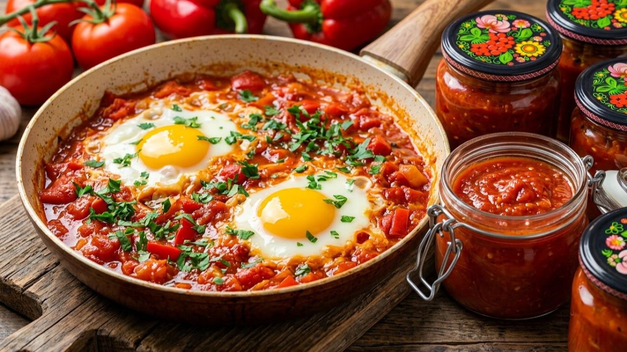 Томатный Соус ШАКШУКА ЗА МИНУТЫ! Для вкусной яичницы НА ЗИМУ! Быстро и практично!