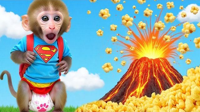 Обезьянка Бон-Бон и его борьба с огромным пожаром во время приготовления завтрака.