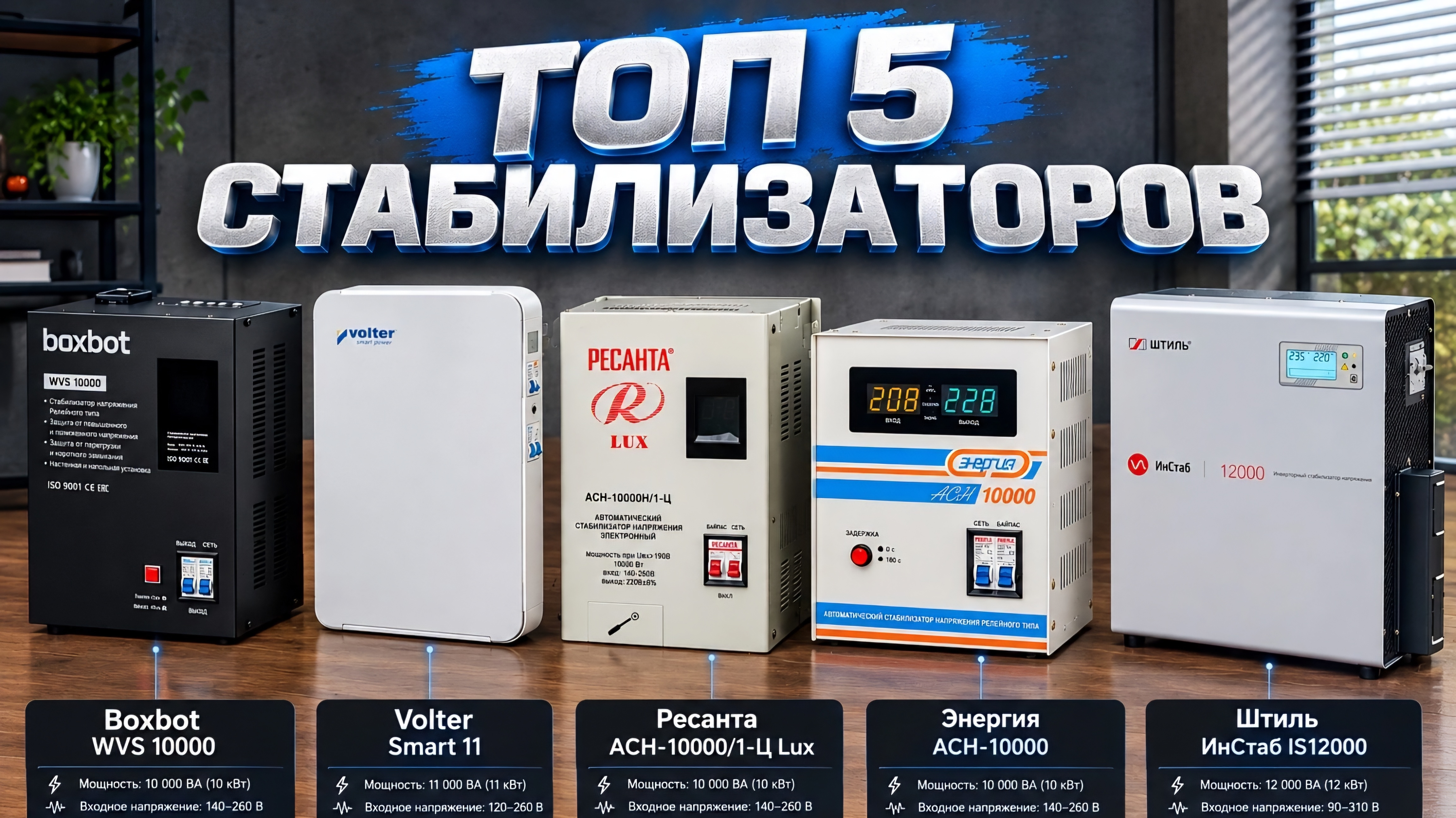 Топ-5 стабилизаторов напряжения 220В от 10 кВт: Что выбрать для дома и котла?